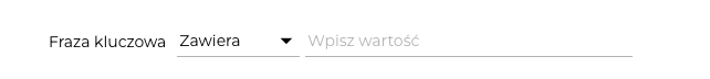 Pole wyszukiwania w raporcie SEO