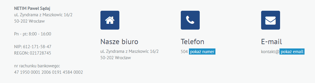 zakładka kontakt