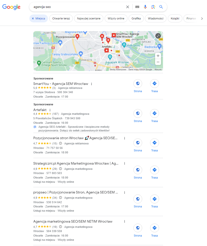 lokalne wyniki wyszukiwania netim