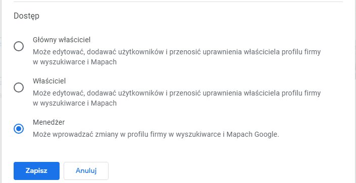 Dostosowywanie ustawień dostępu i mianowanie głównego właściciela