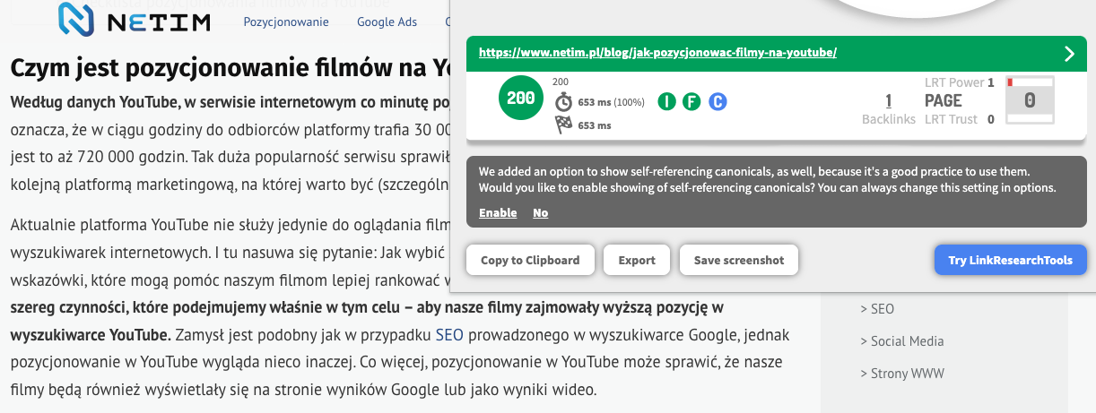 Wtyczka Link Redirect Trace