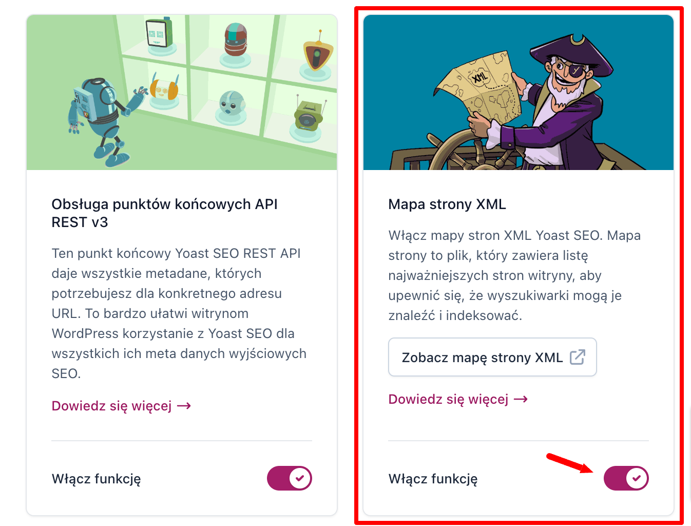 mapa strony xml w yoast seo