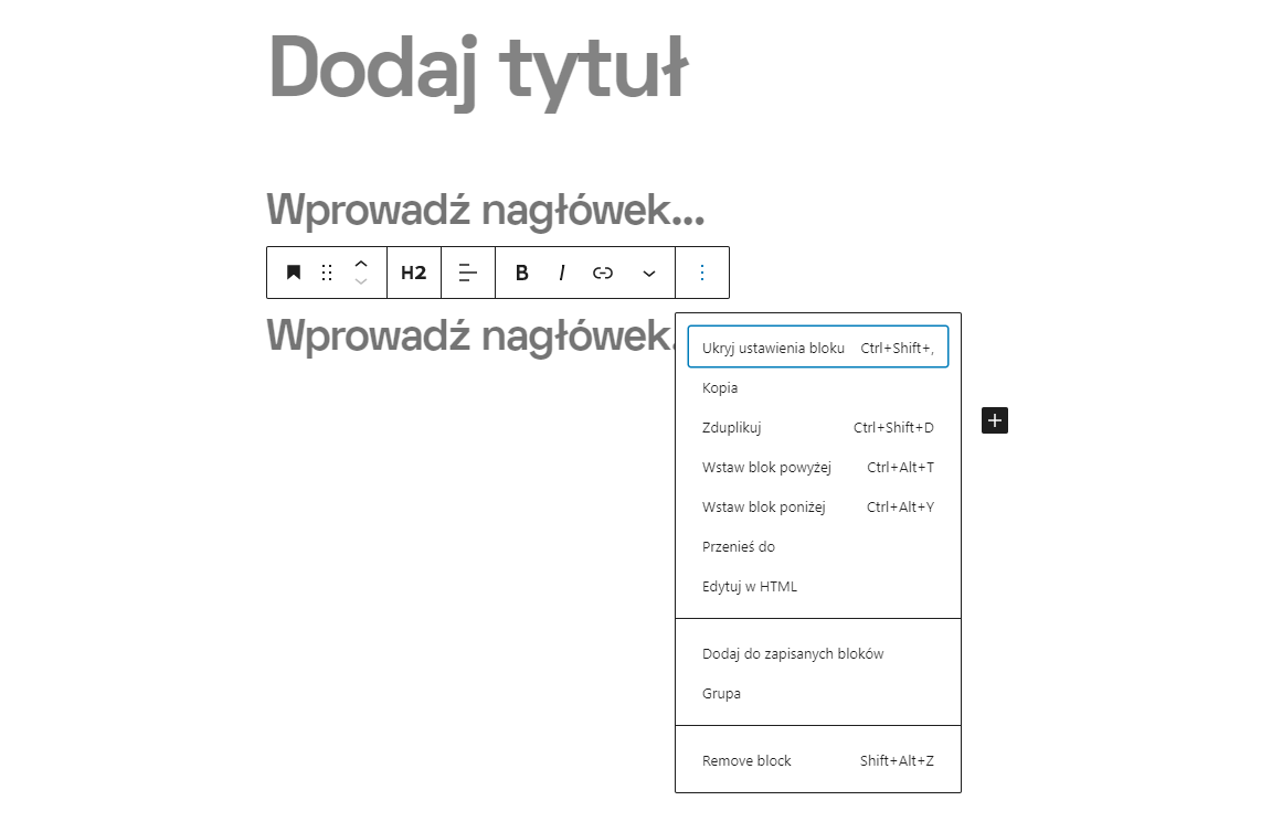 Nagłówek html w WordPressie