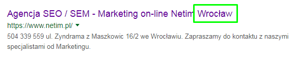 pozycjonowanie stron internetowych - Netim - Tag title