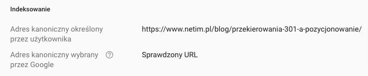 sprawdzenie linku kanonicznego