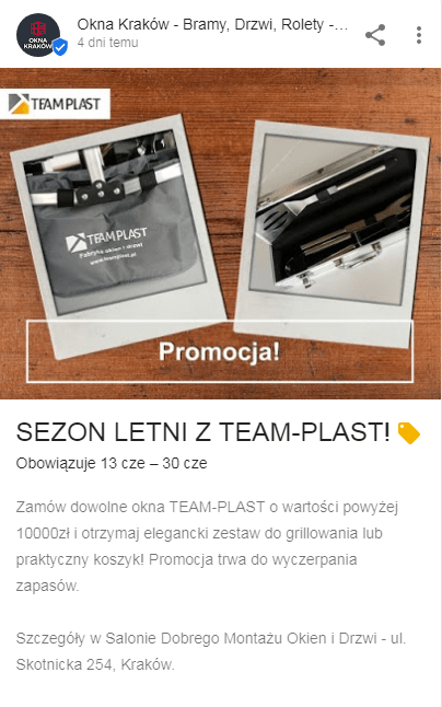 wpisy w Google Moja Firma